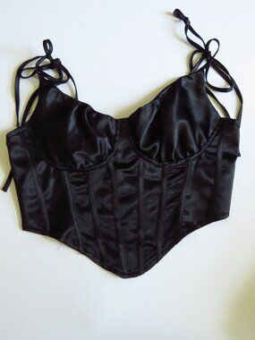 NWT Precise Detail Black Corset Top